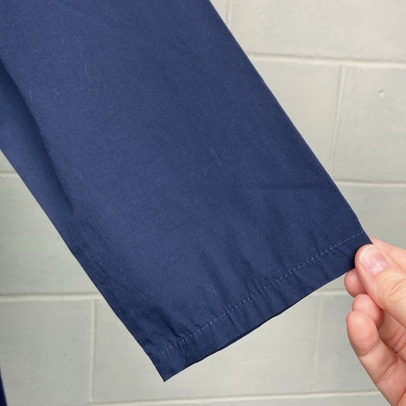 Wayward Fancies eShakti Women's Embellished Waist Plunge Poplin Dress Navy Boho - Picture 10 of 13